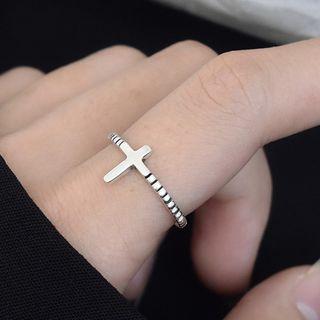 Cross Open Ring Ring - 925 Silver - Silver - One Size