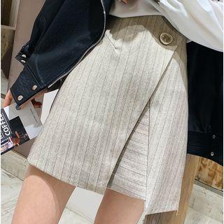 Pinstripe Asymmetrical Mini A-line Skirt