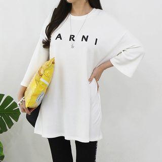 Barni Letter Print Long T-shirt