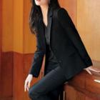 Set: Plain Blazer + Dress Pants + Long-sleeve Shirt