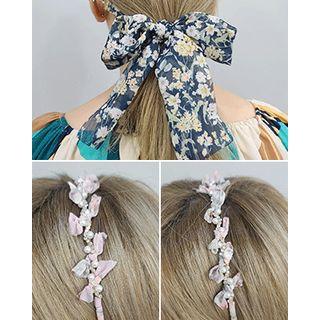 Beribboned-back Faux-pearl Hair Band