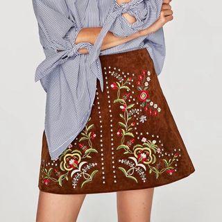 Studded Embroidery A-line Dress