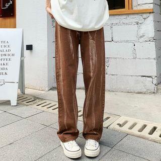 Mid-rise Painted Straight Leg Jeans