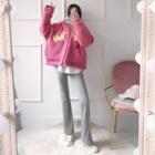 Seam-front Napped Boot-cut Pants
