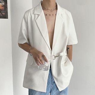 Elbow-sleeve Buckled Blazer
