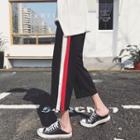 Couple Matching Contrast Trim Cropped Jogger Pants