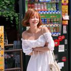 Off-shoulder Gathered Eyelet-lace Dress
