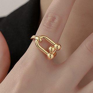 U Shape Stainless Steel Earring Gold - One Size