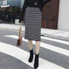 Striped Knit Skirt Stripe - One Size