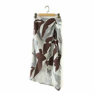 Print Irregular Midi Pencil Skirt
