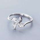 925 Sterling Silver Rhinestone Windmill Ring As Shown In Figure - One Size