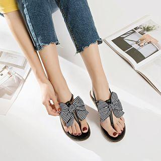 Striped Bow Sandals