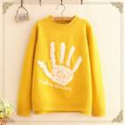 Hand Print Round-neck Sweater