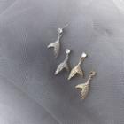 925 Sterling Silver Rhinestone Fish Tail Dangle Earring