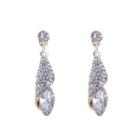 Elegant Brilliant Water Drop Shaped Cubic Zircon Earrings Golden - One Size