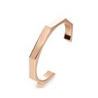 Fashion Simple Plated Rose Gold Geometric Opening 316l Stainless Steel Bangle Rose Gold - One Size