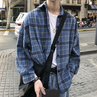 Long-sleeve Check Brushed Fleece Shirt