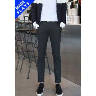 Flat-front Straight-cut Denim Pants