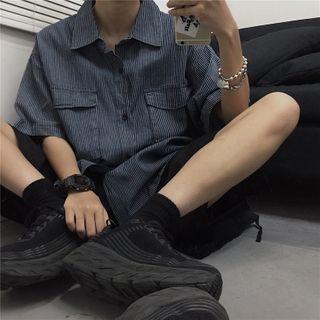 Couple Matching Short Sleeve Striped Shirt