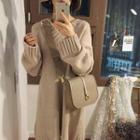 V-neck Long-sleeve Sweater Dress