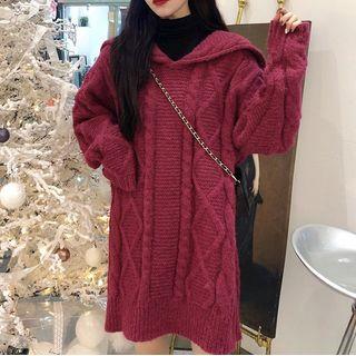 Collar Cable-knit Sweater