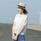 Linen Embroidered Short-sleeve T-shirt