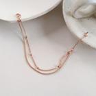 Alloy Layered Bracelet 1 Piece - Bracelet - Rose Gold - One Size