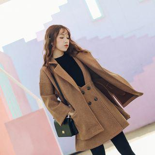 Set: Open-front Jacket + Suspender Mini A-line Skirt