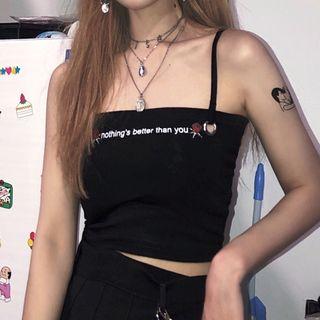 Printed Camisole Top Black - One Size