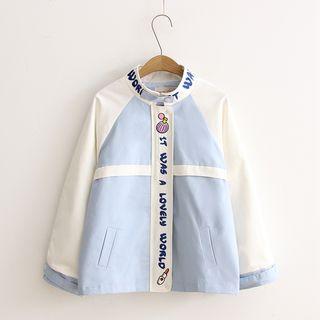 Embroidery Two Tone Zipped Jacket