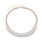 Faux Pearl Layered Necklace 2976 - Gold - One Size