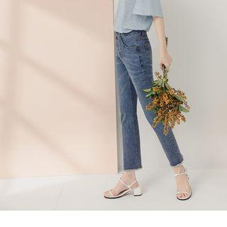 Single Breasted Straight-cut Jeans