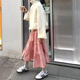 Turtleneck Sweater / Long-sleeve Midi A-line Dress