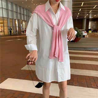 Plain Ribbed Knit Cape