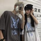 Couple Matching Short Sleeve Angel Print T-shirt
