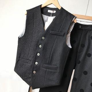 Single-breasted Plain Vest