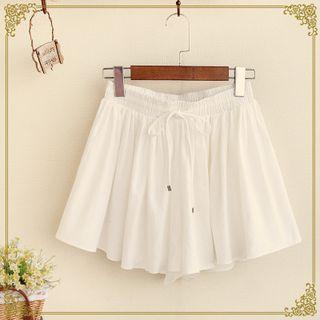 Plain Linen-blend Shorts