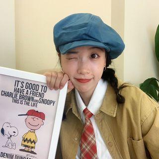 Asymmetric Newsboy Cap Airy Blue - One Size