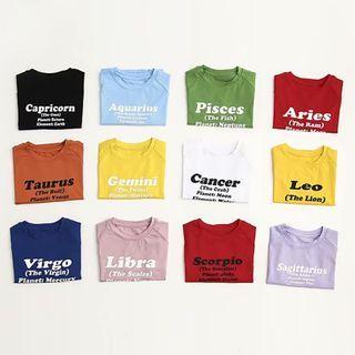 Constellation-letter Crop T-shirt