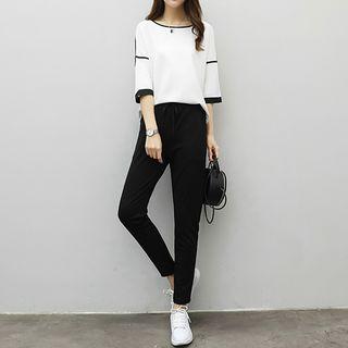 Set: Elbow-sleeve T-shirt + Slim Fit Pants