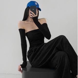 Knit Tube Top With Gloves