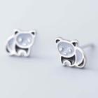 925 Sterling Silver Panda Earring S925 Silver - 1 Pair - Panda - One Size