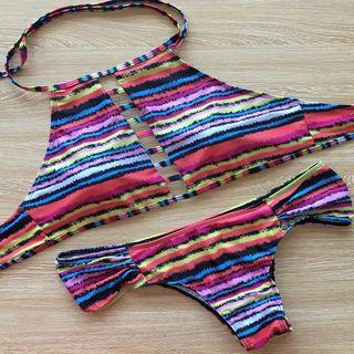 Striped Cutout Bikini