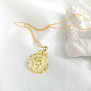 925 Sterling Silver Coin Pendant Necklace As Shown In Figure - One Size