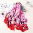 Butterfly Flower Scarf Pink - One Size