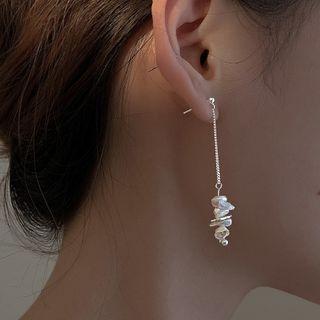 Pearl Sterling Silver Dangle Earring 1 Pair - White & Silver - One Size