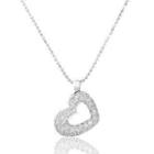 18k White Gold & Diamonds Heart-shape Pendant
