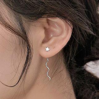 Star Swirl Sterling Silver Dangle Earring