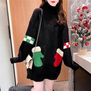 Glove Accent Sweater Dress