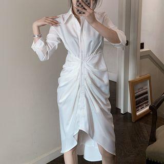 Long-sleeve Sheath Shirtdress